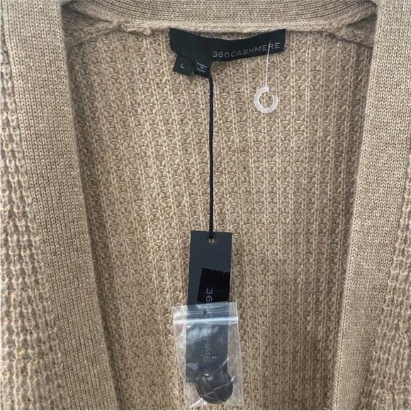 360 Cashmere wool and cashmere waffle knitted grandpa cardigan NEW - Picture 5 of 7